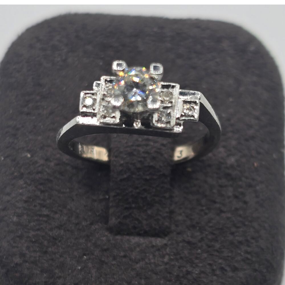 9K White Gold .40 CT Diamond Ring with Diamond Accents 2.8g